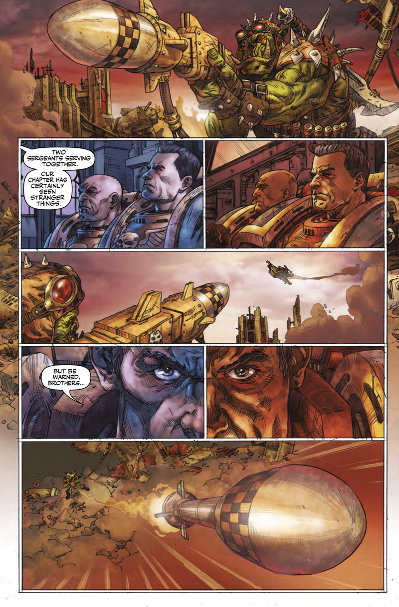 Illustration for article titled Space-War Is Space-Hell in the New Warhammer 40K: Dawn of War Comic